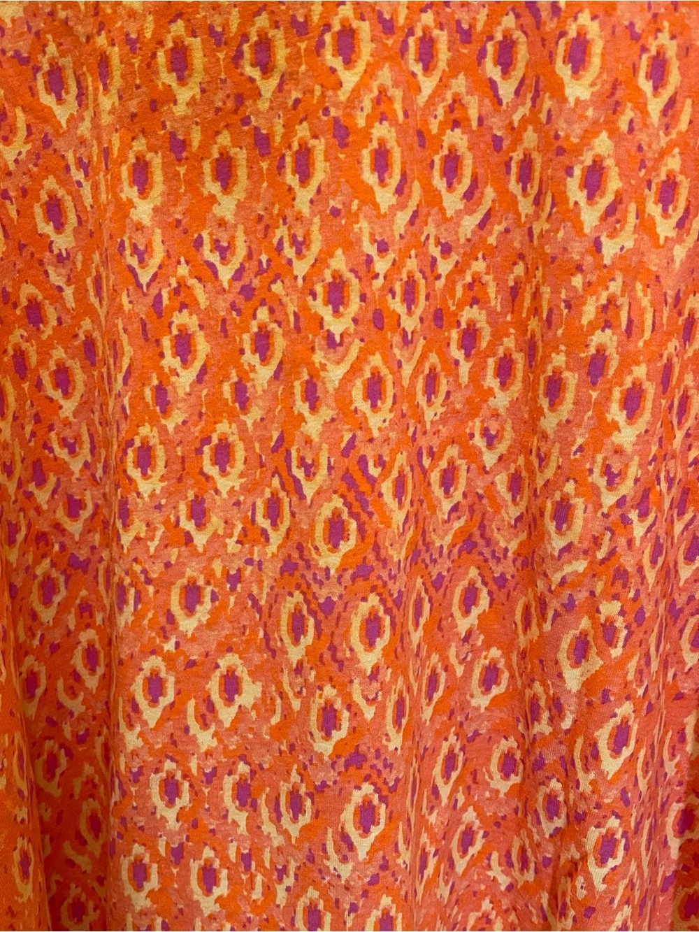 Alexander Del Rossa Pajama Top with White Piping Orange Pink Ikat Design Size 2X - Picture 8 of 10